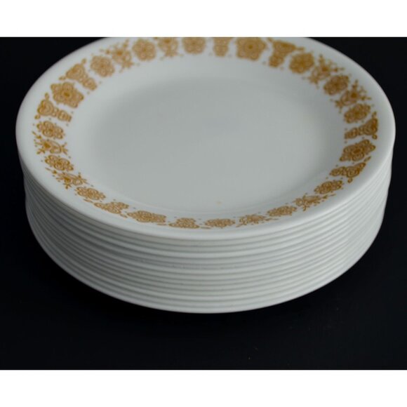 Corelle Butterfly Gold Salad Dessert Plates 6.75" Diameter Lot of 14 Vintage - Picture 3 of 4